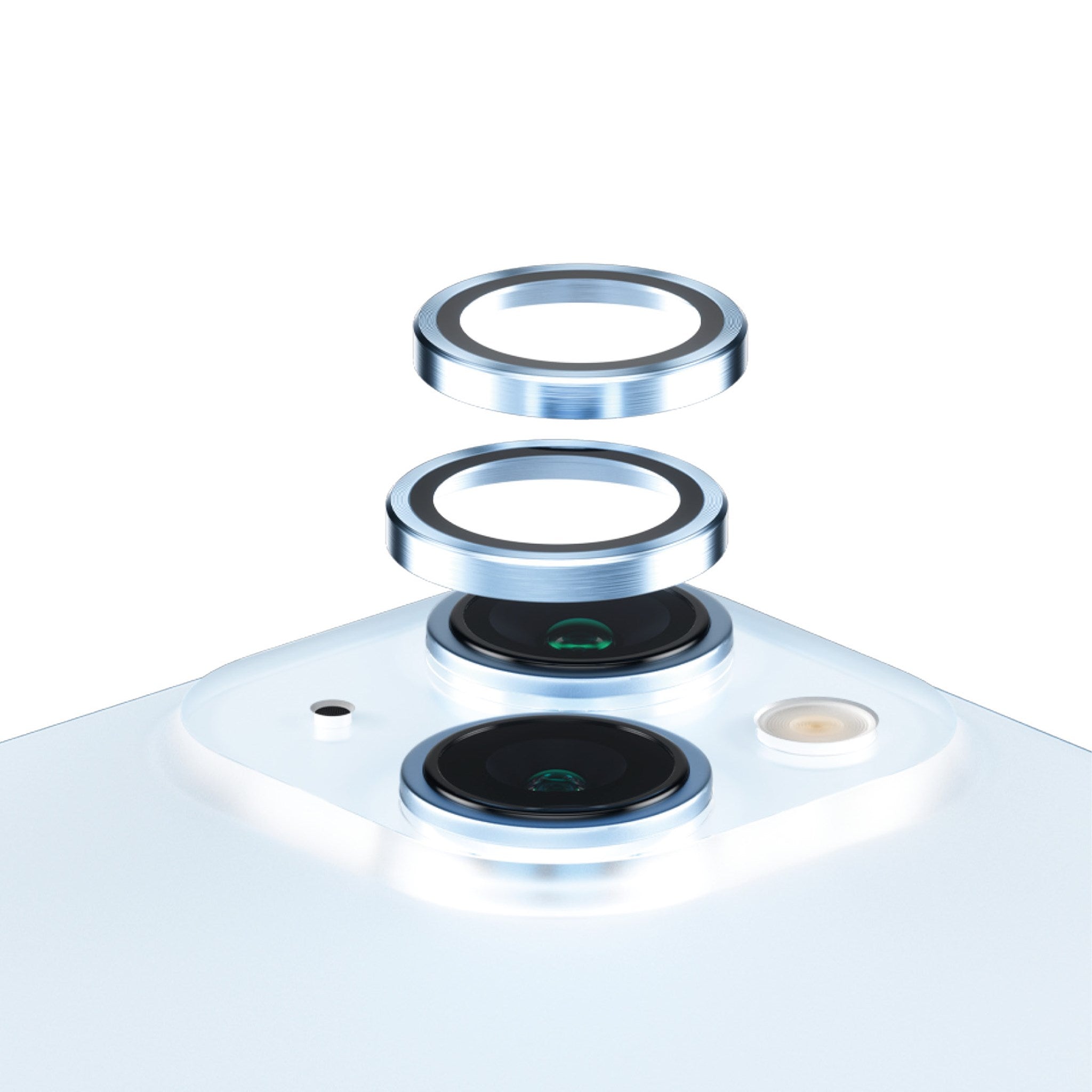 PanzerGlass® Hoops® Blå Kameralinsebeskytter iPhone 15 | 15 Plus